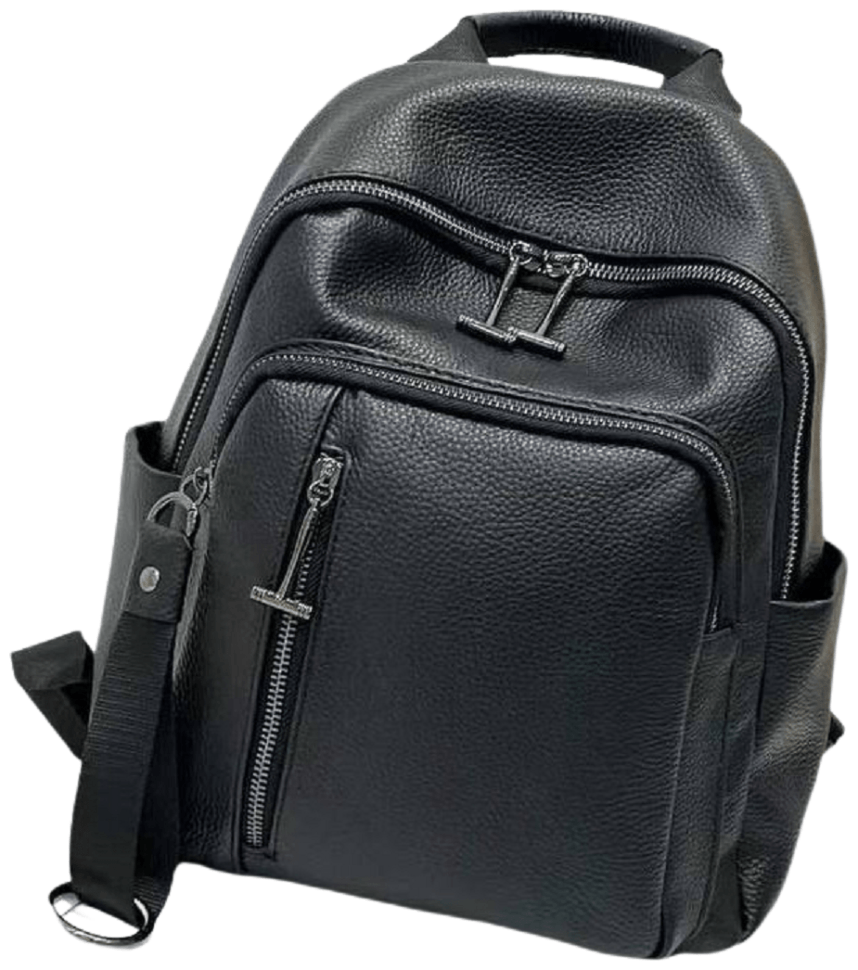 Повседневный городской женский рюкзак из натуральной кожи Olivia Leather черного цвета 95500 modnotak фото №7