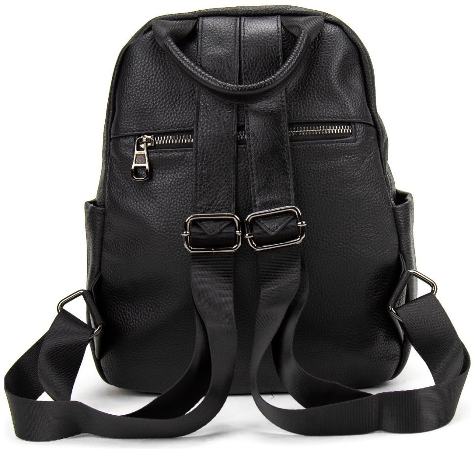 Повседневный городской женский рюкзак из натуральной кожи Olivia Leather черного цвета 95500 modnotak фото №9