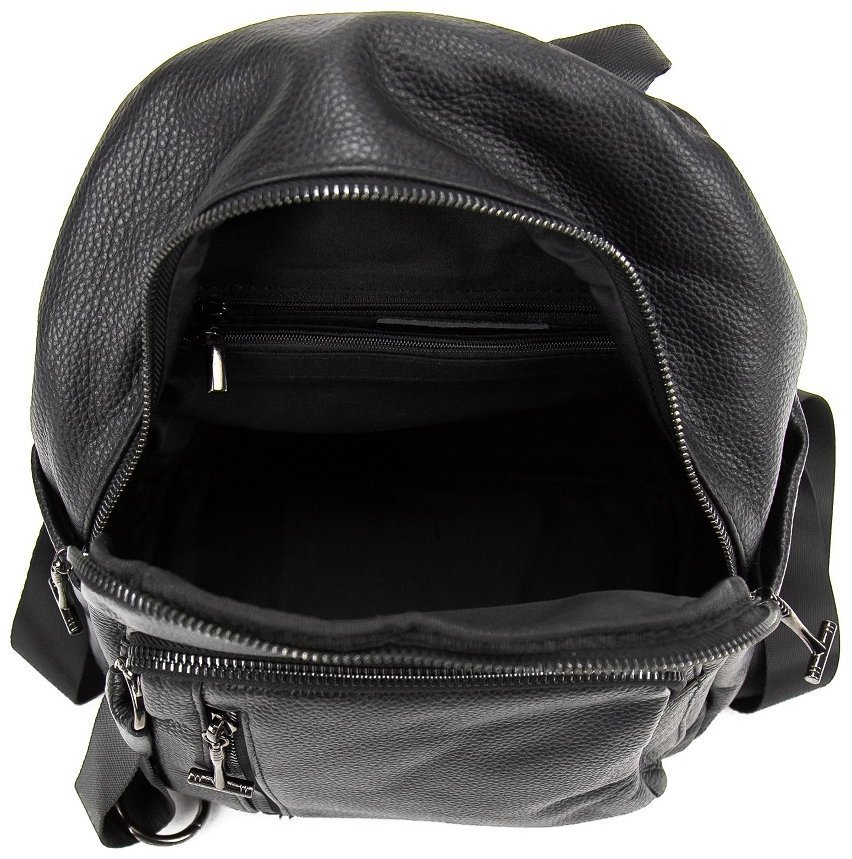 Повседневный городской женский рюкзак из натуральной кожи Olivia Leather черного цвета 95500 modnotak фото №12