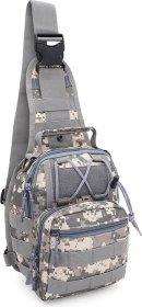 Чоловіча тактична сумка-рюкзак сірого кольору з піксельним принтом - Monsen (56000)