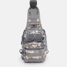 Мужская тактическая сумка-рюкзак серого цвета с пиксельным принтом - Monsen (56000) - 2
