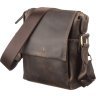 Мужская коричневая сумка-планшет на плечо из матовой кожи крейзи хорс SHVIGEL (2411093) - 1