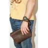 Вместительный кожаный мужской клатч коричневого цвета VATTO (11642) - 2