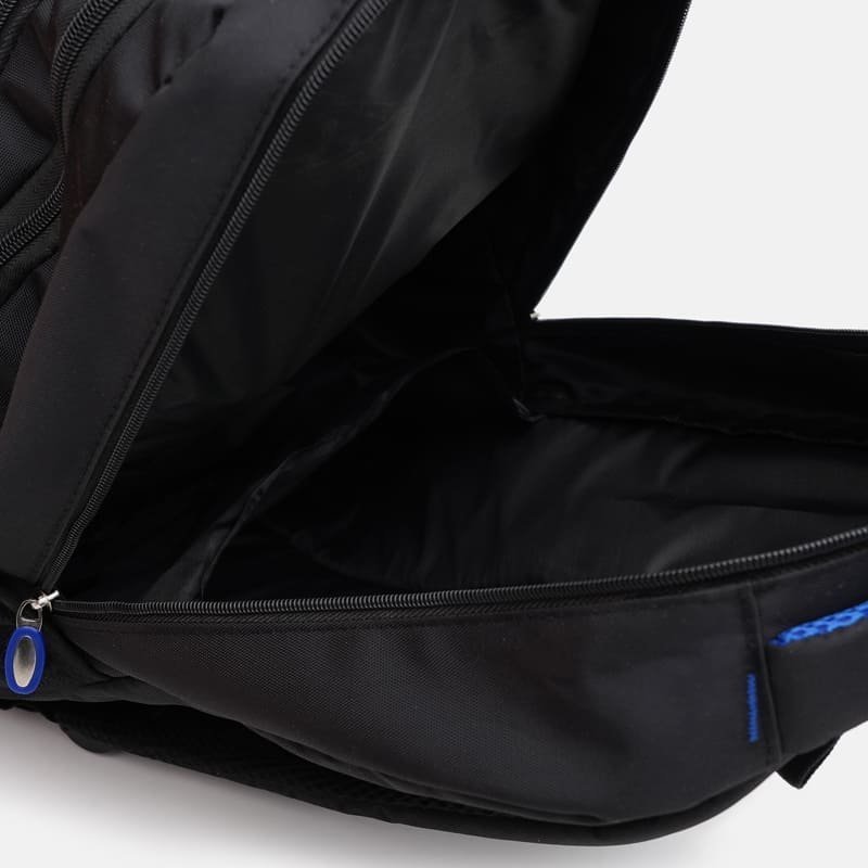 Чорний чоловічий рюкзак з текстилю на три відділення Monsen (56400)