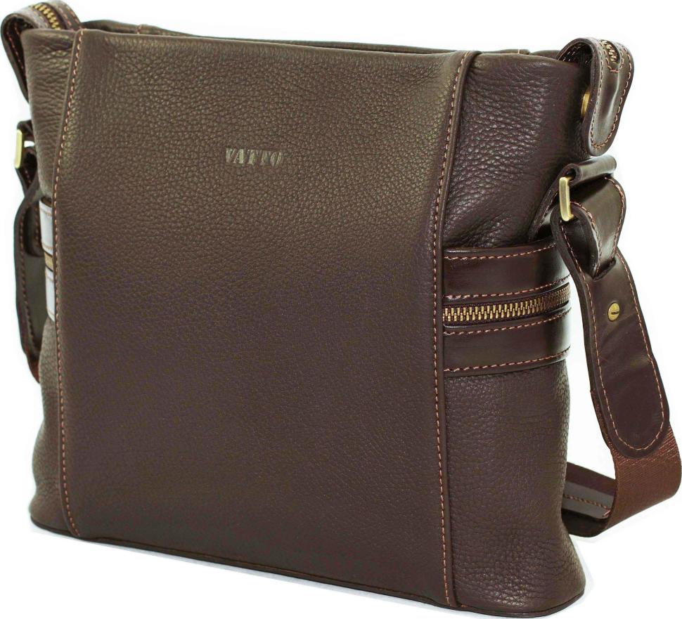 Наплечная мужская сумка коричневого цвета VATTO (12041)