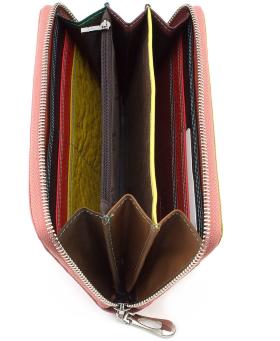 Шкіряний гаманець на блискавки з кольоровими вставками ST Leather (16022) - 2