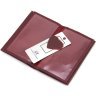 Мініатюрна шкіряна жіноча обкладинка під документи бордового кольору ST Leather 1767200 - 8