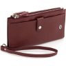 Шкіряний жіночий гаманець бордового кольору з кистьовим ремінцем ST Leather 1767400 - 1