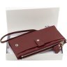 Шкіряний жіночий гаманець бордового кольору з кистьовим ремінцем ST Leather 1767400 - 10