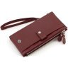 Шкіряний жіночий гаманець бордового кольору з кистьовим ремінцем ST Leather 1767400 - 3