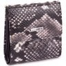 Чорно-білий жіночий гаманець із натуральної лакованої шкіри під змію Karya 67500 - 1