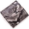 Чорно-білий жіночий гаманець із натуральної лакованої шкіри під змію Karya 67500 - 4