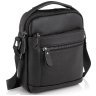Шкіряна чоловіча сумка-барсетка невеликого розміру в чорному кольорі Tiding Bag 77500 - 1