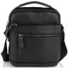 Кожаная мужская сумка-барсетка небольшого размера в черном цвете Tiding Bag 77500 - 5