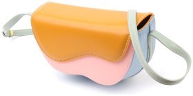 Стильная компактная женская сумка из качественного кожзама через плечо Vintage разноцветная 97600