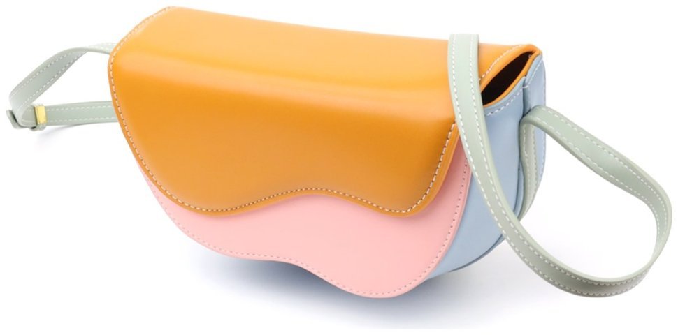 Стильная компактная женская сумка из качественного кожзама через плечо Vintage разноцветная 97600 modnotak фото №1