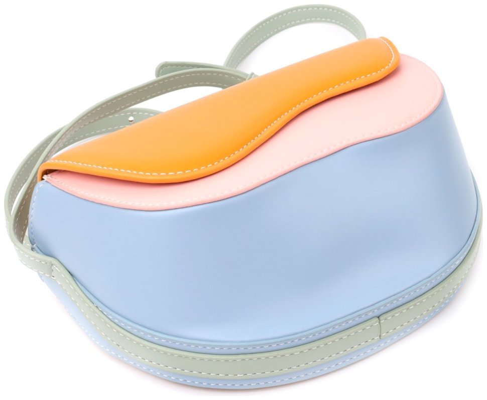 Стильная компактная женская сумка из качественного кожзама через плечо Vintage разноцветная 97600 modnotak фото №3