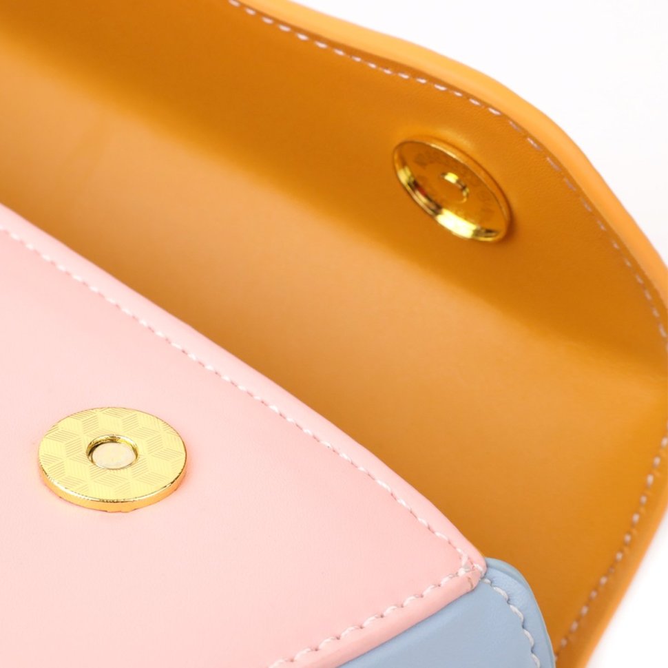 Стильная компактная женская сумка из качественного кожзама через плечо Vintage разноцветная 97600 modnotak фото №5