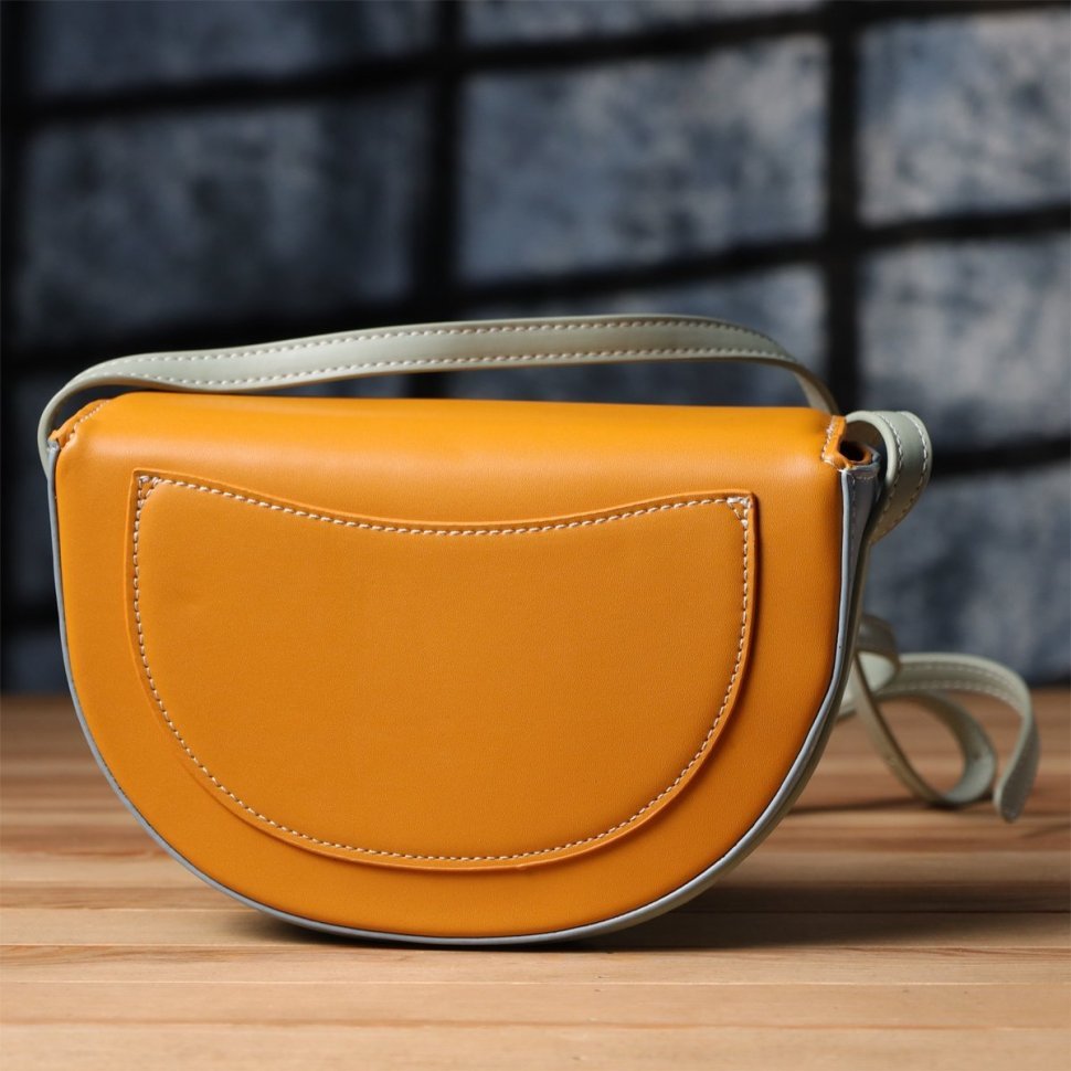 Стильная компактная женская сумка из качественного кожзама через плечо Vintage разноцветная 97600 modnotak фото №8