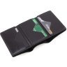 Мініатюрний гаманець із натуральної чорної шкіри з хлястиком на магніті Grande Pelle 67800 - 5