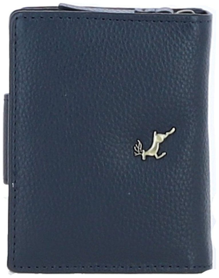 Компактный женский кошелёк из натуральной кожи Ashwood Y60 Navy 97800 тёмно-синего цвета modnotak фото №3