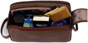 Кожаный несессер на 2 вместительных отделения с кистевым ремешком Hammonds Flycatcher TC4002-1 Brushwood коричневый 108000
