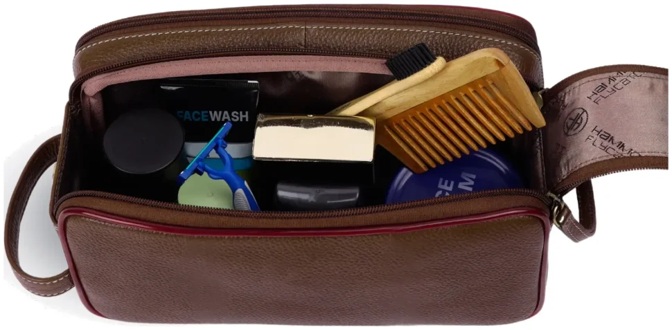 Кожаный несессер на 2 вместительных отделения с кистевым ремешком Hammonds Flycatcher TC4002-1 Brushwood коричневый 108000 modnotak фото №2