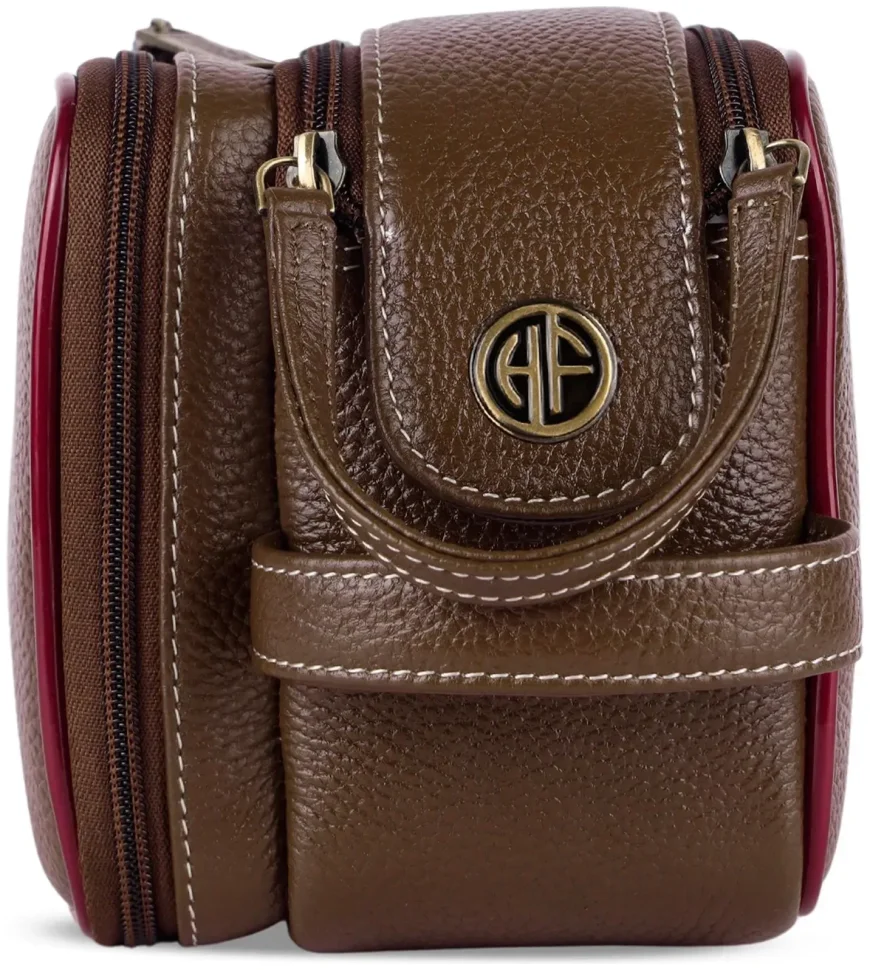 Кожаный несессер на 2 вместительных отделения с кистевым ремешком Hammonds Flycatcher TC4002-1 Brushwood коричневый 108000 modnotak фото №7