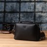 Компактна жіноча сумка з фактурної шкіри на два відділення Vintage 98200 чорного кольору фото №9 Компактна жіноча сумка з фактурної шкіри на два відділення Vintage 98200 чорного кольору modnotak фото - 9