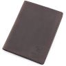 Шкіряна обкладинка для паспорта і автодокументів коричневого кольору Grande Pelle (13068)