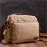 Мужская сумка-мессенджер среднего размера из текстиля песочного цвета Vintage 2422206 - 7