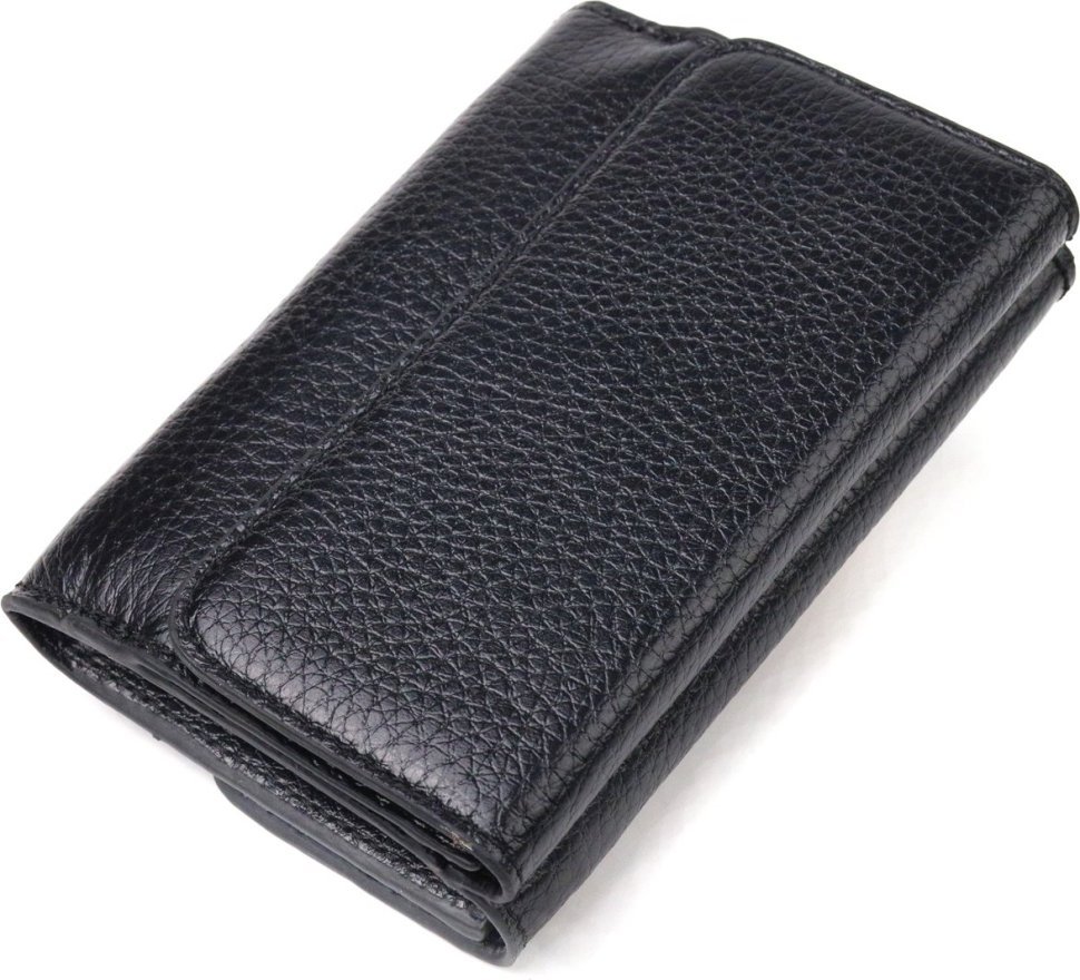 Чорний класичний жіночий гаманець із натуральної шкіри флотар CANPELLINI (2421591)
