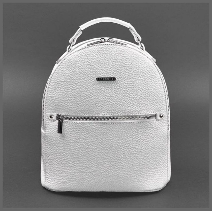 Жіноча сумка-рюкзак із натуральної шкіри флотар у білому кольорі BlankNote Kylie 78900