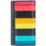 Черный кожаный женский кошелек с разноцветными полосками Visconti Kos 69000 - 11