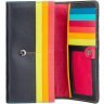 Черный кожаный женский кошелек с разноцветными полосками Visconti Kos 69000 - 13