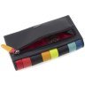 Черный кожаный женский кошелек с разноцветными полосками Visconti Kos 69000 - 5