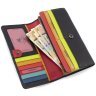 Черный кожаный женский кошелек с разноцветными полосками Visconti Kos 69000 - 7