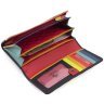 Черный кожаный женский кошелек с разноцветными полосками Visconti Kos 69000 - 8