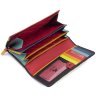 Черный кожаный женский кошелек с разноцветными полосками Visconti Kos 69000 - 9