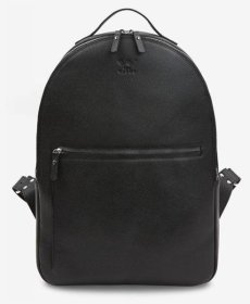 Черный рюкзак из натуральной кожи сафьяно на молнии BlankNote Groove L 79000