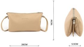 Пудровая женская сумка-клатч из натуральной итальянской кожи Grande Pelle (59100)