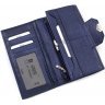 Синій жіночий гаманець з натуральної шкіри великого розміру Bond Non (10910) - 6