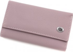 Удобная женская ключница из натуральной темно-розовой кожи ST Leather (10024)