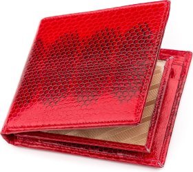 Жіноче портмоне червоного кольору зі шкіри змії SEA SNAKE LEATHER (024-18275)