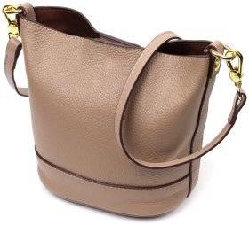 Бежева жіноча сумка з натуральної шкіри зі знімною косметичкою Vintage 2422364