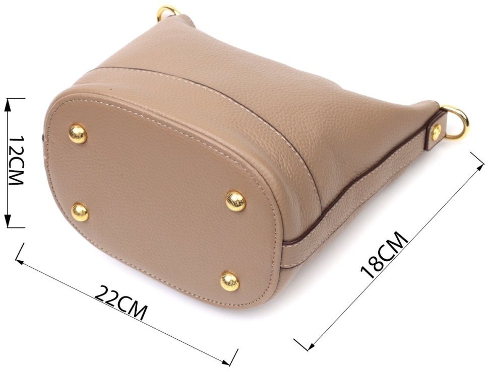 Бежевая женская сумка из натуральной кожи со съемной косметичкой Vintage 2422364 фото №10 Бежевая женская сумка из натуральной кожи со съемной косметичкой Vintage 2422364 modnotak фото №10