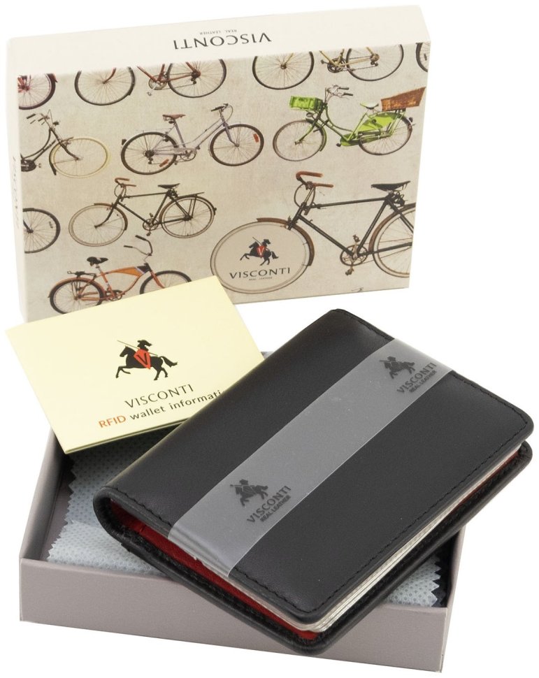 Маленькая кожаная визитница из натуральной кожи высокого качества Visconti Laser 70701 modnotak фото №8