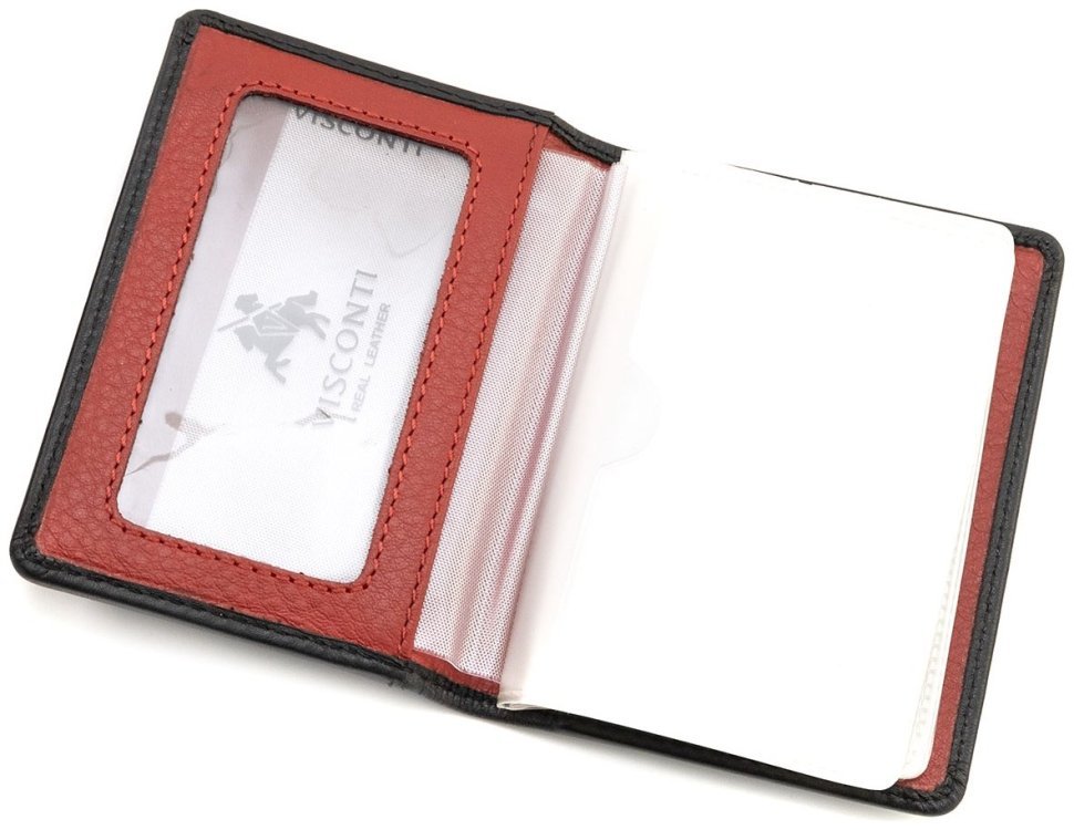 Маленькая кожаная визитница из натуральной кожи высокого качества Visconti Laser 70701 modnotak фото №6