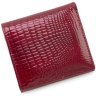 Небольшой лаковый женский кошелек красного цвета из натуральной кожи под рептилию ST Leather 70801 - 3