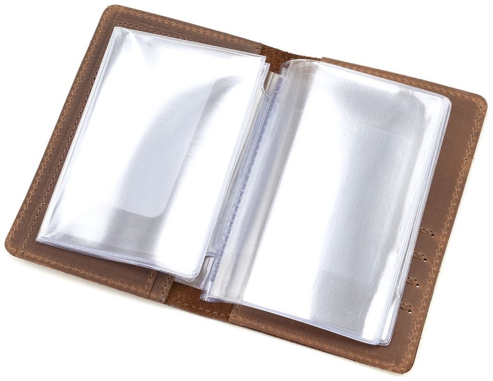 Коричневая винтажная кожаная обложка для автодокументов с изображением Гелендваген 90801 modnotak фото №5